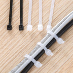 250 PCS 8mm*300mm Nylon Cable Ties, 8mm*300mm Black, 8mm*300mm White