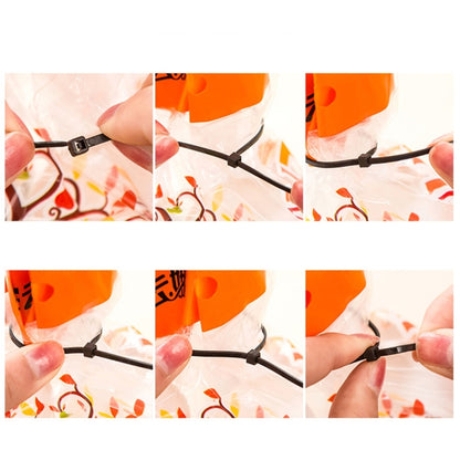 500pcs /Pack 4mm*300mm Nylon Cable Ties, 4mm*300mm Black