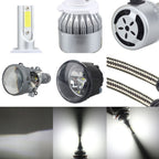 2 PCS  H13 18W 1800 LM 6000K IP68 Canbus Constant Current Car LED Headlight with 2 COB Lamps, DC 9-36V, H13