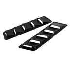 2 PCS Universal Car Air Intake Scoop Bonnet Hood Vent Louver Cooling Panel Trim Set, Black