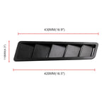 2 PCS Universal Car Air Intake Scoop Bonnet Hood Vent Louver Cooling Panel Trim Set, Black