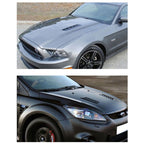 2 PCS Universal Car Air Intake Scoop Bonnet Hood Vent Louver Cooling Panel Trim Set, Black