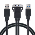 2m ABS Shell Flush Mount USB 3.0 Dock Car Ship Motorcycle Dashboard Panel Male to Female Data Waterproof Extension Cord, For Cable Length: 2m