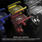 Motorcycle Aluminum Alloy Mobile Phone Bracket with Hook, Suitable for 4-6.5 inch Phones