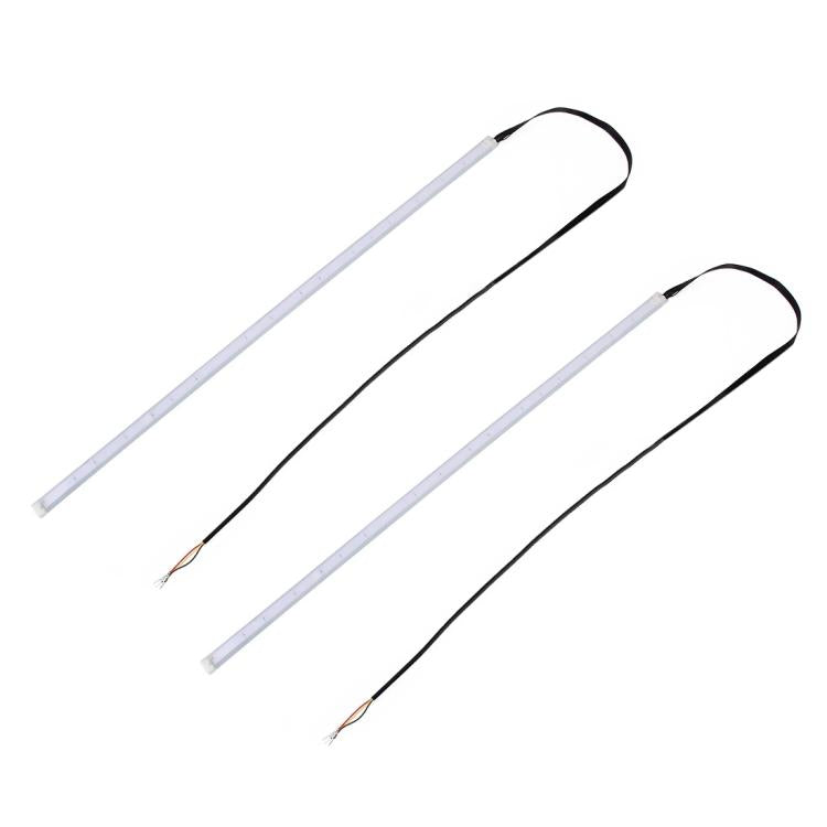 2 PCS 30cm DC12V 4.2W Ultra-thin Car Auto Double Colors Turn Lights / Running Lights, with LED SMD-2835 Lamp Beads (Turn Lights: Yellow Light; Running Lights: Ice Blue Light), Turn Lights: Yellow Light; Running Lights: Ice Blue Light