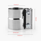 2.0 inch Car Turbo Exhaust Downpipe Stainless Steel Lap Joint Band Clamp, 2.0 inch