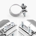 2.5 inch Car Turbo Exhaust Downpipe Stainless Steel Lap Joint Band Clamp, 2.5 inch