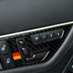 2 PCS German Flag Car Carbon Fiber Left Drive Seat Adjustment Panel Decorative Sticker for Mercedes-Benz W204 2007-2013, Left Drive Seat Adjustment (A) (German Flag)