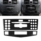 Car Carbon Fiber Center Console Panel Decorative Sticker for Mercedes-Benz W204 C Class 2007-2010, Center Console (B)
