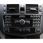Car Carbon Fiber Center Console Panel Decorative Sticker for Mercedes-Benz W204 C Class 2007-2010, Center Console (B)