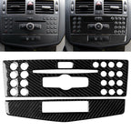 Car Carbon Fiber Center Console Panel Decorative Sticker for Mercedes-Benz W204 C Class 2007-2010, Center Console (C)