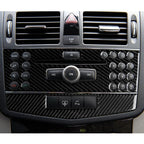 Car Carbon Fiber Center Console Panel Decorative Sticker for Mercedes-Benz W204 C Class 2007-2010, Center Console (C)
