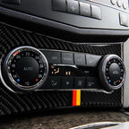Car German Flag Carbon Fiber Air Conditioning Panel Decorative Sticker for Mercedes-Benz W204 C Class 2007-2010, Air Conditioning (German Flag)