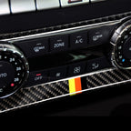 Car German Flag Carbon Fiber Air Conditioning Knob Control Panel Decorative Sticker for Mercedes-Benz W204 C Class 2011-2013, Air Conditioning Knob