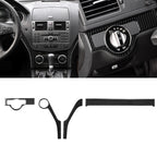 3 PCS Car Carbon Fiber Headlights Frame Decorative Sticker for Mercedes-Benz W204 C Class 2007-2010, Left Drive, Headlights Frame