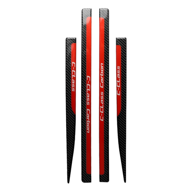 4 PCS Car Carbon Fiber Threshold Decorative Sticker for Mercedes-Benz W204 C Class 2007-2013, Threshold