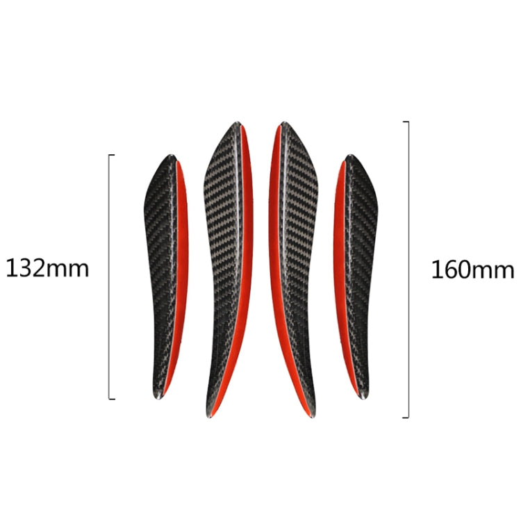 4 PCS Universal Car Carbon Fiber Front Air Knife Decorative Sticker, 4 in 1 Front Air Knife