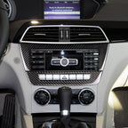 Car Carbon Fiber Central Control CD Panel Decorative Sticker for Mercedes-Benz W204 2011-2013 7-buttons, Central Control CD Panel