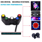 Motorcycle Headlight Auxiliary Light Horn Switches Aluminum Alloy Five-position Faucet Switches with Light, Aluminum Alloy Five-position