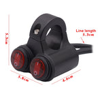 Motorcycle Headlight Auxiliary Light Waterproof Aluminum Alloy Double Flash Switches with Indicator Light, Double Flash