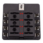 1 in 8 Out Fuse Box PC Terminal Block Fuse Holder Kits with LED Warning Indicator for Auto Car Truck Boat, 1 in 8 Out (PC Terminal Block)