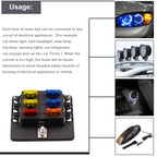 1 in 6 Out Fuse Box PC Terminal Block Fuse Holder Kits with LED Warning Indicator for Auto Car Truck Boat, 1 in 6 Out (PC Terminal Block)