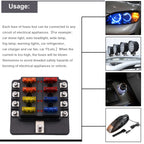 1 in 8 Out Fuse Box Screw Terminal Section Fuse Holder Kits with LED Warning Indicator for Auto Car Truck Boat, 1 in 8 Out (Screw Terminal Section)