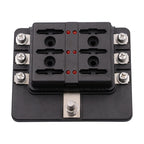 1 in 6 Out 6 Way Circuit Fuse Box Screw Terminal Section Fuse Holder Kits with LED Warning Indicator for Auto Car Truck Boat, 1 in 6 Out (Screw Terminal Section)