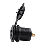 Universal Car Charger 2 Port Power Socket Power Dual USB Charger 5V 4.2A IP66 with Aperture , 4.2A with Aperture (Orange Light)