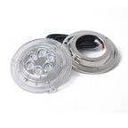 DC 10-30V 12W IP68 316 Stainless 6 LEDs White Light Underwater Light Boat High Power Bright for Marine / Yacht, 12W White Light