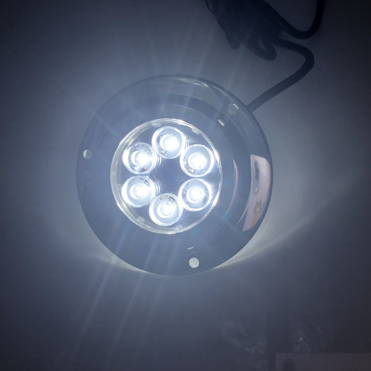 DC 10-30V 12W IP68 316 Stainless 6 LEDs White Light Underwater Light Boat High Power Bright for Marine / Yacht, 12W White Light