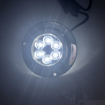 DC 10-30V 12W IP68 316 Stainless 6 LEDs White Light Underwater Light Boat High Power Bright for Marine / Yacht, 12W White Light