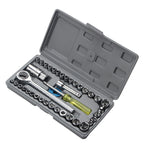 40 PCS Socket Wrench Set Car / Motorcycles Repair Combination Hardware Toolbox, 40 In 1