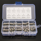 100 PCS 5 x 20mm Fuse Assorted Kits Glass Fuses Tube 0.2A 0.5A 1A 2A 3A 5A 8A 10A 15A 20A, 100pcs 5 x 20mm