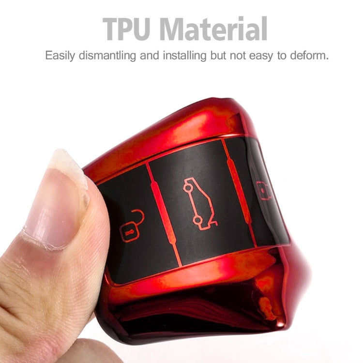TPU One-piece Electroplating Opening Full Coverage Car Key Case for Volkswagen Lavida / SAGITAR / Jetta / C-TREK / BORA / Tiguan / Santana / POLO, Red, Pink, Blue, Silver