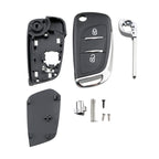For PEUGEOT Car Keys Replacement 2 Buttons Car Key Case with Holder, without Grooved, 2 Buttons without Grooved