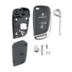 For PEUGEOT Car Keys Replacement 2 Buttons Car Key Case with Grooved and Holder, 2 Buttons with Grooved