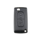 For PEUGEOT Car Keys Replacement 2 Buttons Square Car Key Case with Grooved and Holder, 2 Buttons Square with Grooved