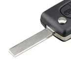 For PEUGEOT Car Keys Replacement 2 Buttons Square Car Key Case with Grooved and Holder, 2 Buttons Square with Grooved