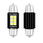 2 PCS 39mm DC12V-24V 3W 6000K 660LM 6LEDs SMD-3030 Car Reading Lamp / License Plate Light, 39mm (3W)
