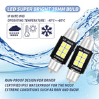 2 PCS 39mm DC12V-24V 3W 6000K 660LM 6LEDs SMD-3030 Car Reading Lamp / License Plate Light, 39mm (3W)