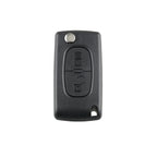 For PEUGEOT 2 Buttons ASK Signal Intelligent Remote Control Car Key with Integrated Chip & Battery & Holder, without Grooved, Frequency: 433MHz, 2 Buttons without Grooved