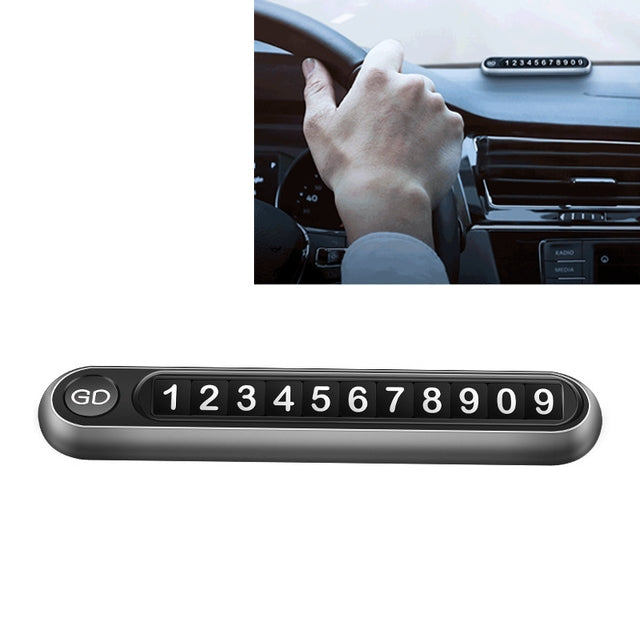 Hidden Number Metal Car Temporary Parking Number Plate Parking Card, Parking Card (Grey), Parking Card (Gold), Parking Card(Silver)