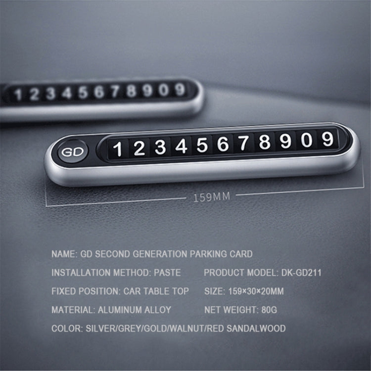 Hidden Number Metal Car Temporary Parking Number Plate Parking Card, Parking Card (Grey), Parking Card (Gold), Parking Card(Silver)