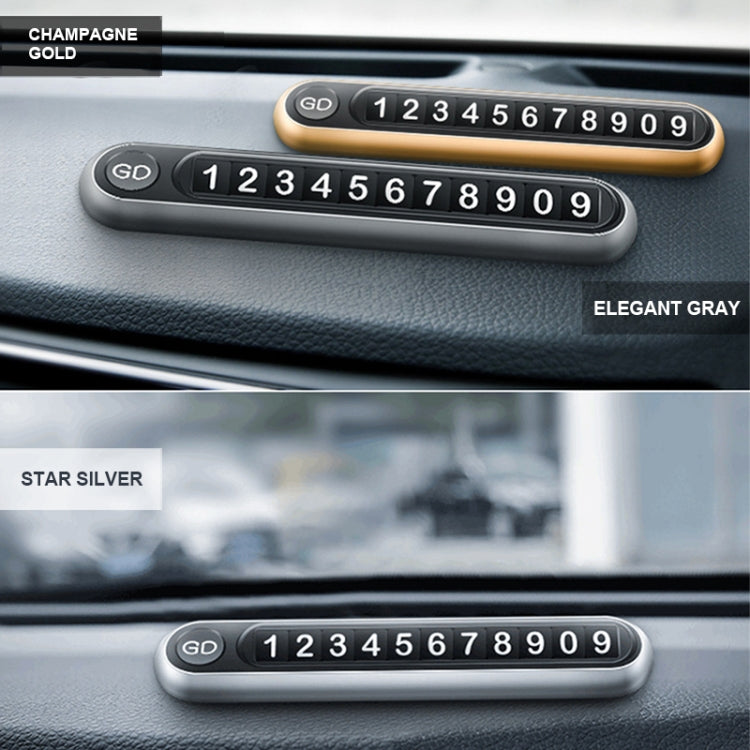 Hidden Number Metal Car Temporary Parking Number Plate Parking Card, Parking Card (Grey), Parking Card (Gold), Parking Card(Silver)