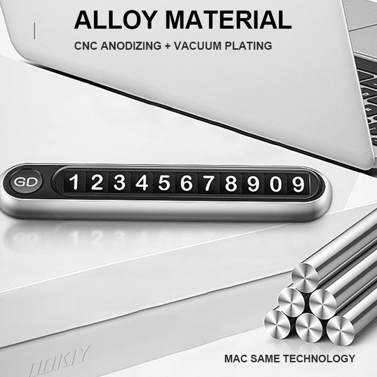 Hidden Number Metal Car Temporary Parking Number Plate Parking Card, Parking Card (Grey), Parking Card (Gold), Parking Card(Silver)