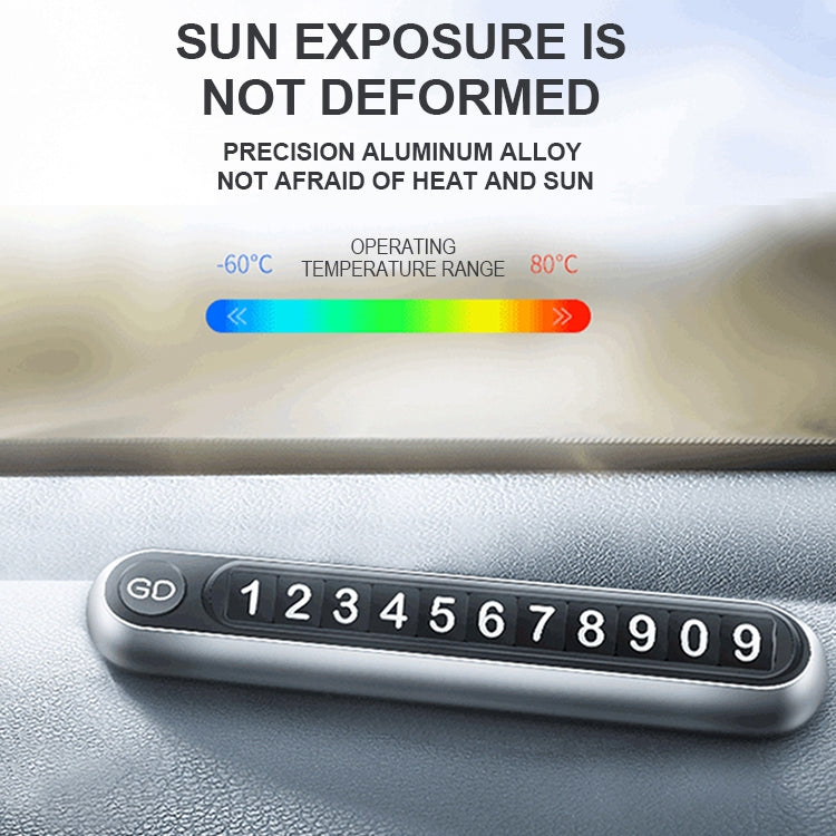 Hidden Number Metal Car Temporary Parking Number Plate Parking Card, Parking Card (Grey), Parking Card (Gold), Parking Card(Silver)