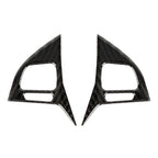 2 PCS Car Carbon Fiber Steering Wheel Button Decorative Sticker for Volkswagen Touareg, Steering Wheel Button
