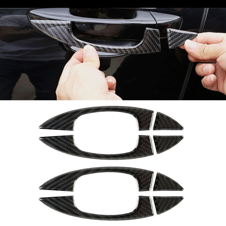 8 PCS Car Carbon Fiber Door Inner and Outer Handle Panel Decorative Sticker for Volkswagen Touareg, Door Inner and Outer Handle