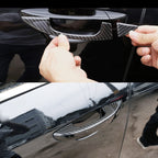 8 PCS Car Carbon Fiber Door Inner and Outer Handle Panel Decorative Sticker for Volkswagen Touareg, Door Inner and Outer Handle